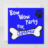 犬の子犬のペットの1歳の誕生日パーティーの招待状 招待状 (裏面)
