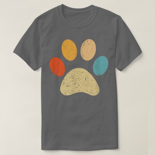 犬の子犬のポー印刷ドッグママかわいいヴィンテージ犬の恋人 Tシャツ (デザイン正面)