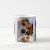 犬の子犬の恋人3カスタム枚の写真 コーヒーマグカップ (中央)