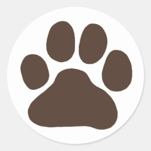 犬の子犬の手のプリント かわいい犬のポープリント ラウンドシール