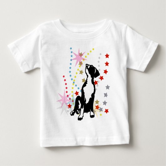 犬の子犬の星 ベビーTシャツ (正面)