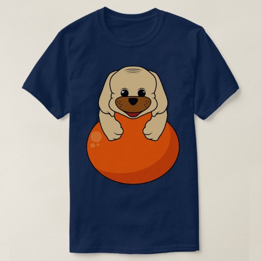 犬の子犬の気球 Tシャツ (デザイン正面)