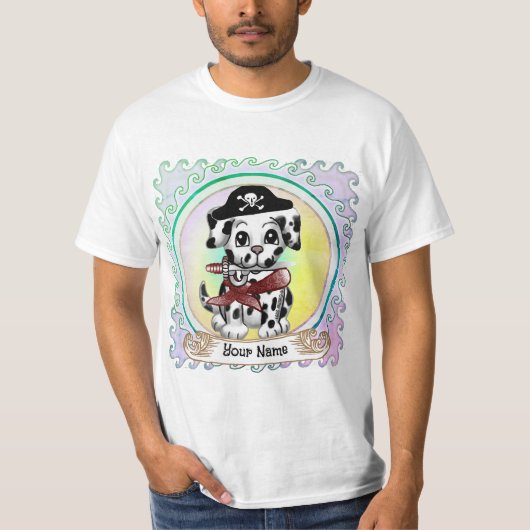 犬の子犬の海賊 Tシャツ (正面)