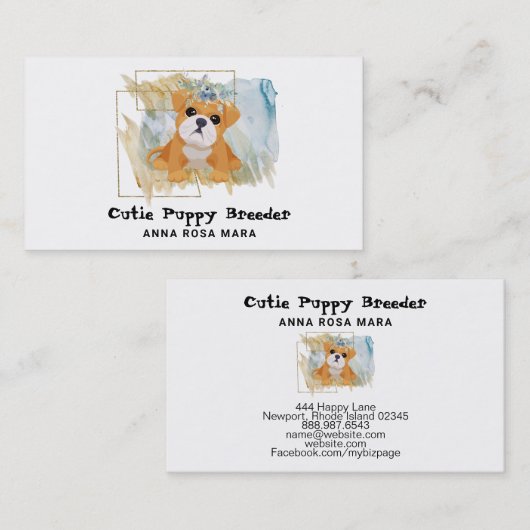 *~*犬の子犬の繁殖動物の歩行者のデイケア 名刺 (正面/裏面)