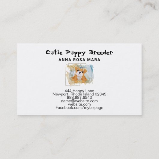*~*犬の子犬の繁殖動物の歩行者のデイケア 名刺 (裏面)