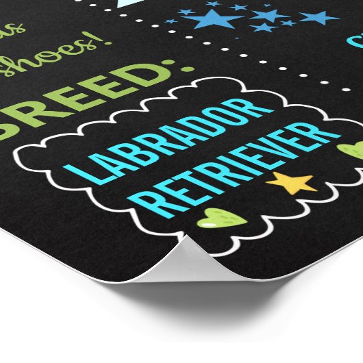 犬の子犬の誕生日の黒板の標識マイルストーン ポスター (角)