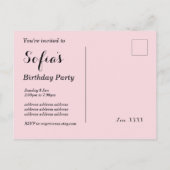 犬の子犬の誕生日はがきの招待状 インビテーションポストカード (裏面)