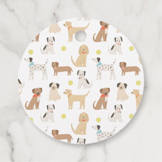 犬の子犬の誕生日パーティー フェイバータグ (裏面)