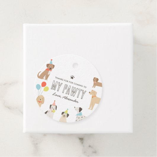 犬の子犬の誕生日パーティー フェイバータグ (インサイチュ)