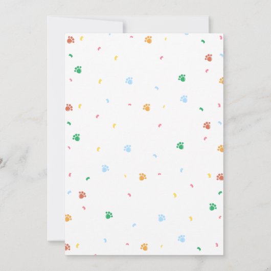 犬の子犬の誕生日時間カプセルノートメッセージカード 招待状 (裏面)