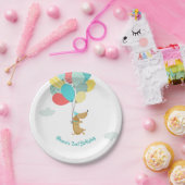 犬の子犬の誕生日紙プレートポーティブルーボーイ ペーパープレート (パーティー)