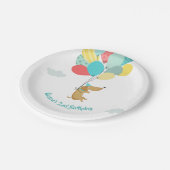 犬の子犬の誕生日紙プレートポーティブルーボーイ ペーパープレート (アングル)