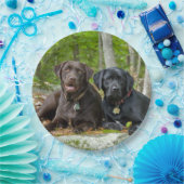 犬の子犬ブラックラボチョコレートラブラドール回収 ペーパープレート (パーティー)