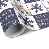 犬の子犬ペットフォトスノーフレーククリスマス ラッピングペーパー (ロールコーナー)