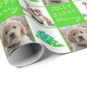 犬の子犬ペット2枚の写真メリークリスマスすてきツリー ラッピングペーパー (ロールコーナー)