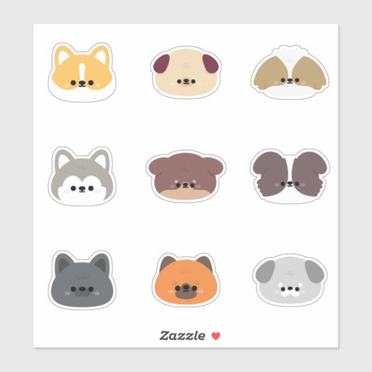 犬の子犬 シール (シート)