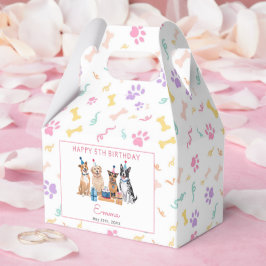 犬の子犬 女の子の誕生日パーティー フェイバーボックス