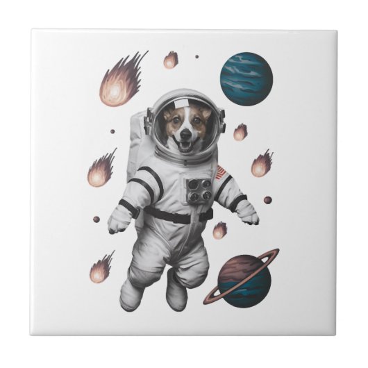 犬の宇宙飛行士と宇宙の冒険 タイル (正面)