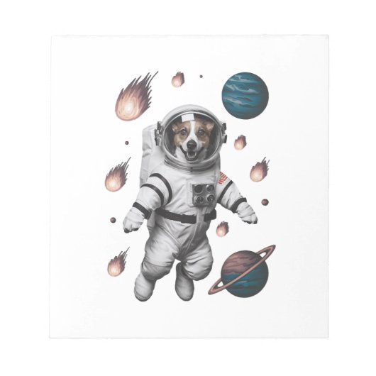 犬の宇宙飛行士と宇宙の冒険 ノートパッド (正面)