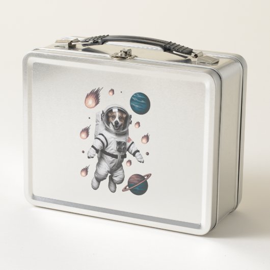犬の宇宙飛行士と宇宙の冒険 メタルランチボックス (正面)
