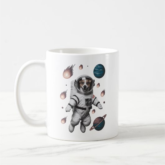 犬の宇宙飛行士と行く宇宙冒険 コーヒーマグカップ (左)