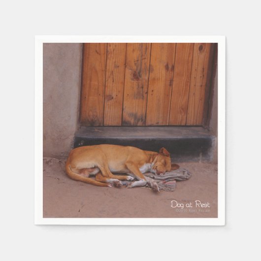 犬の安静時 スタンダードカクテルナプキン (正面)