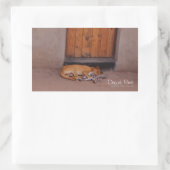 犬の安静時 長方形シール (バッグ)