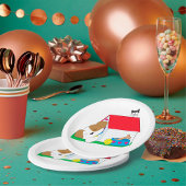 犬の家で眠っている犬 ペーパープレート