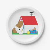 犬の家で眠っている犬 ペーパープレート (正面)