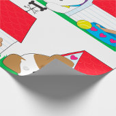 犬の家で眠っている犬 ラッピングペーパー