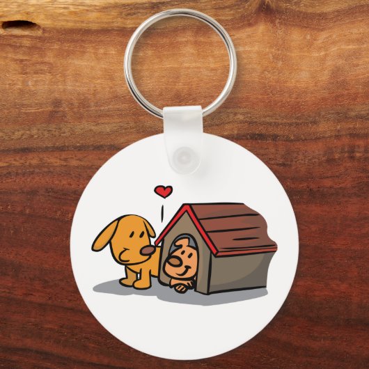 犬の家のキーチェーンの犬 キーホルダー (正面)