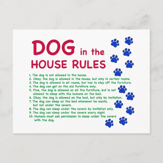 犬の家ルール - 生きるためのルール ポストカード (正面)