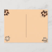 犬の家族のハッピーバースデー犬の足跡パターン ポストカード (裏面)