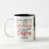 犬の家族の飾クリスマスに最もありそうな ツートーンマグカップ (左)