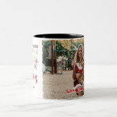 犬の家族の飾クリスマスに最もありそうな ツートーンマグカップ (中央)