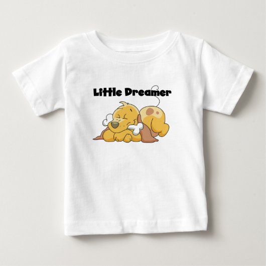 犬の小さい夢みる人のTシャツおよびギフト ベビーTシャツ (正面)