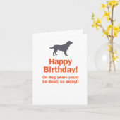 犬の年で死んじゃうぞ楽しむ!バースデー カード (黄色い花)