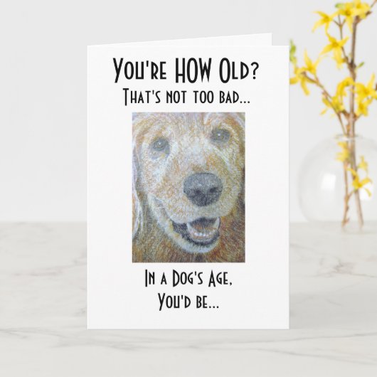 犬の年齢 カード (黄色い花)