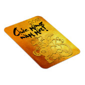 犬の年2018ベトナムの金ゴールド磁石での挨拶 マグネット (右側)