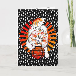 犬の年- MIの独特の味-食事の挨拶状 シーズンカード