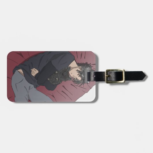 犬の幻心と身を震わせファナートをラベル ラゲッジタグ (正面横)