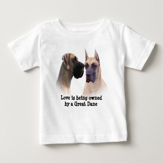 犬の幼児のユニセックスなTシャツのグレートデーン王 ベビーTシャツ (正面)
