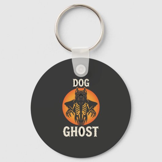 犬の幽霊のハロウィーン ホラー ベクター キーホルダー (正面)
