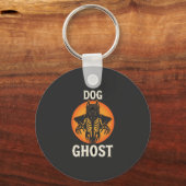 犬の幽霊のハロウィーン ホラー ベクター キーホルダー (正面)