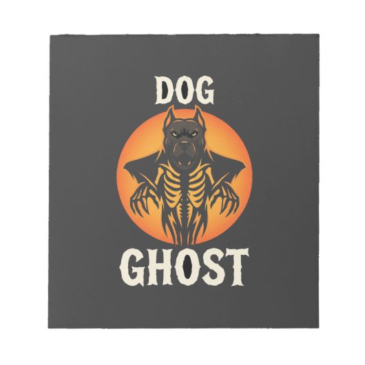犬の幽霊のハロウィーン ホラー ベクター ノートパッド (正面)