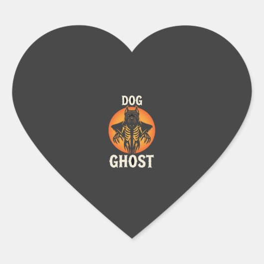 犬の幽霊のハロウィーン ホラー ベクター ハートシール (正面)