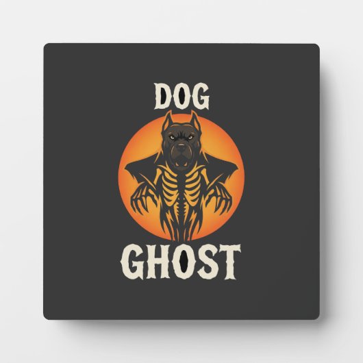 犬の幽霊のハロウィーン ホラー ベクター フォトプラーク (正面)