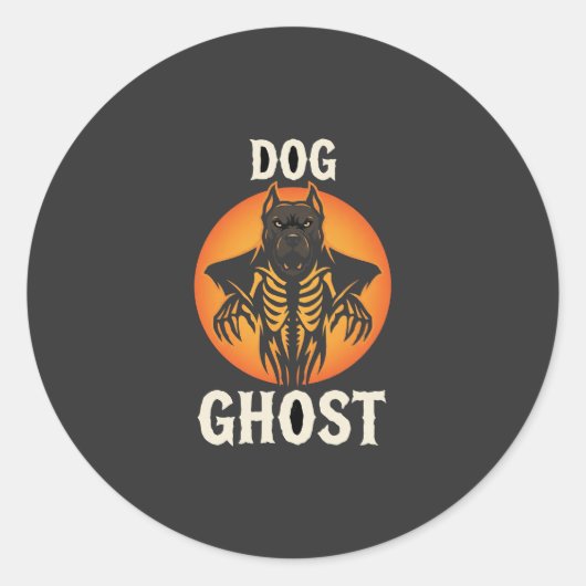犬の幽霊のハロウィーン ホラー ベクター ラウンドシール (正面)