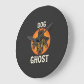 犬の幽霊のハロウィーン ホラー ベクター ラージ壁時計 (傾斜)