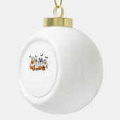 犬の幽霊コスチュームハロウィンクラシックTシャツ セラミックボールオーナメント (右)